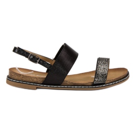 Via Giulia  Platta sandaler med spänne svart