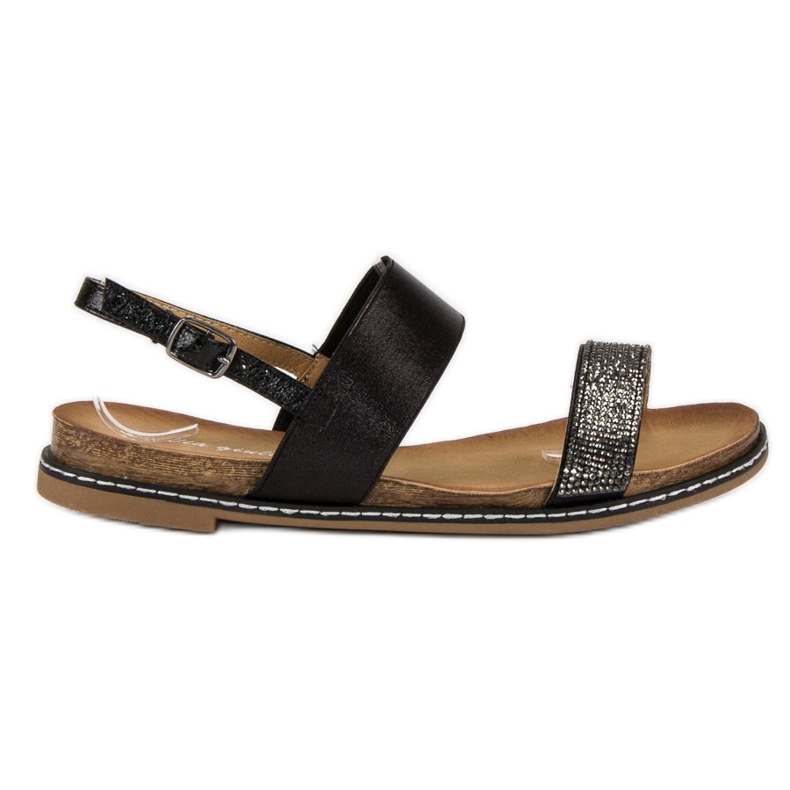 Via Giulia  Platta sandaler med spänne svart