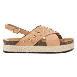 Mocka espadriller på plattformen brun