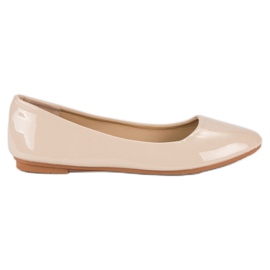 Diamantique Lackerade ballerinor brun