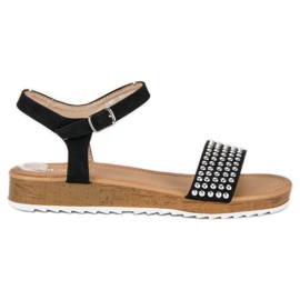 Ch. Creation Svarta platta sandaler