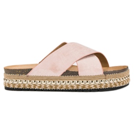 Bello Star Plattformsflipflops rosa