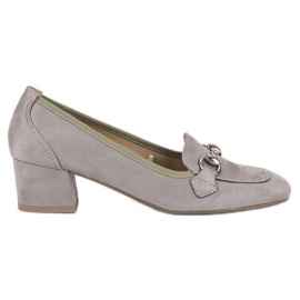 Vinceza pumps i grå mocka