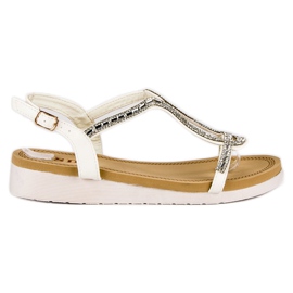 SDS Bekväma platta sandaler vit