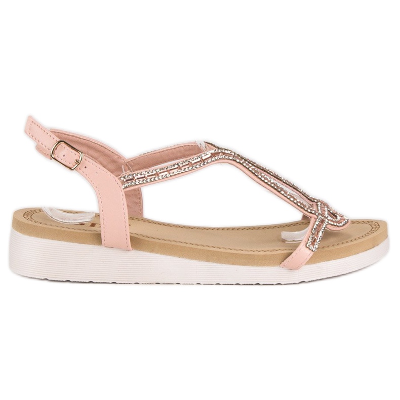 SDS Bekväma platta sandaler rosa