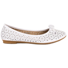 Diamantique Genombrutna ballerinor vit