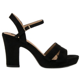 Milaya Moderiktiga högklackade sandaler svart