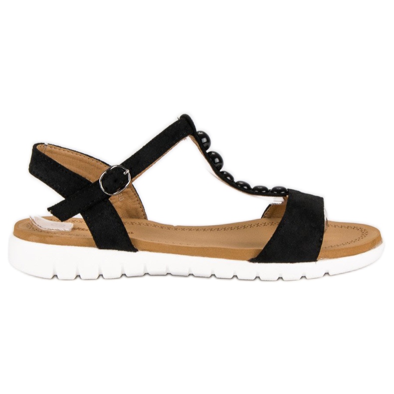 Via Giulia  Svarta platta sandaler