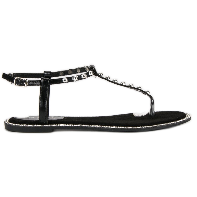 Via Giulia  Svarta platta sandaler