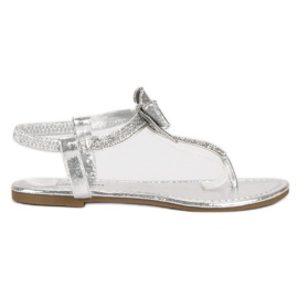 Abloom Flipflops med ett elastiskt band grå