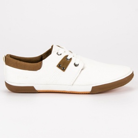 Vita knäppta sneakers