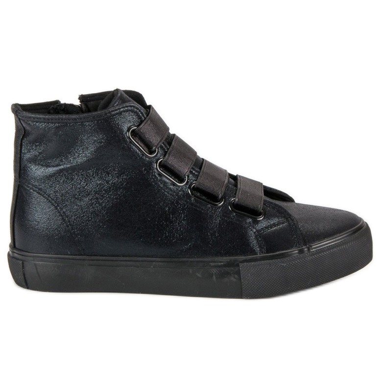 Svarta sneakers med ett elastiskt band