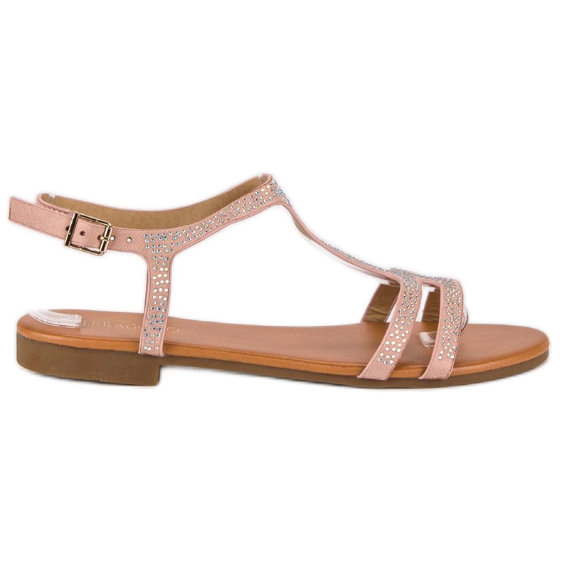 Rosa platta sandaler