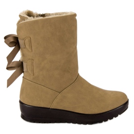 Varma snöstövlar med dragkedja grön