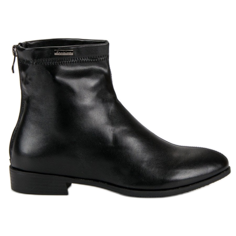 Svarta fotkängor med dragkedja