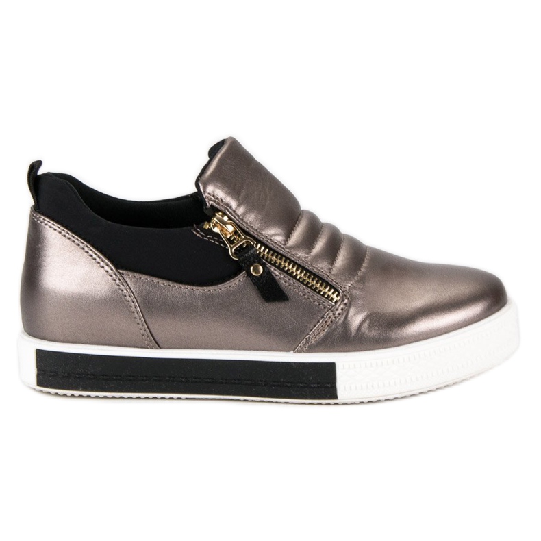 Grafit sneakers med dragkedja grå