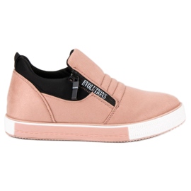 Rosa sneakers med dragkedja
