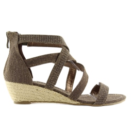 Sandaler espadrillor ME11783 kaffe brun