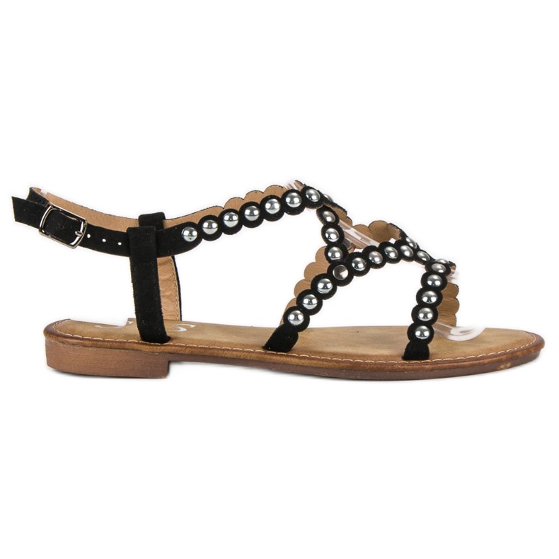 Small Swan Casual platta sandaler svart