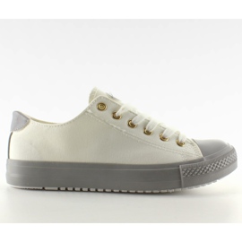 Sneakers på ett färgat gummi W-3051 Vit