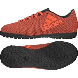 Adidas X 17.4 Tf Jr S82422 fotbollsskor orange mångfärgad
