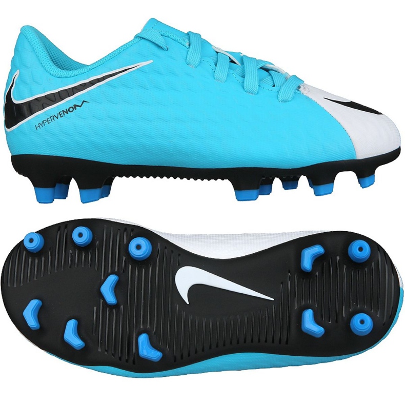 Fotbollsstövlar Nike Hypervenom Phade Iii Fg Jr 852580-104 blå blå