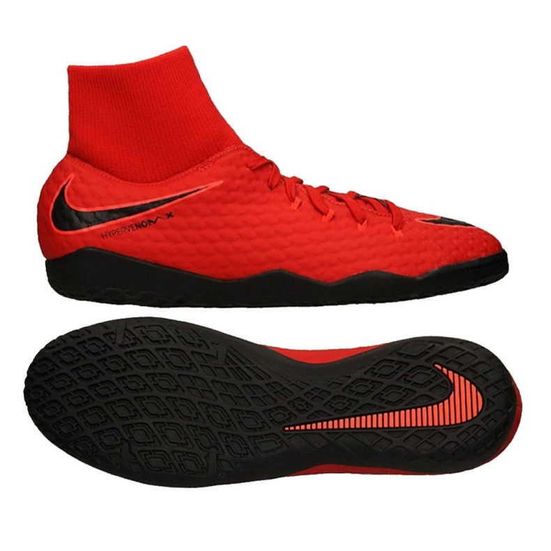 Inomhusskor Nike HypervenomX Phelon Iii Df Ic M 917768-616 röd röd