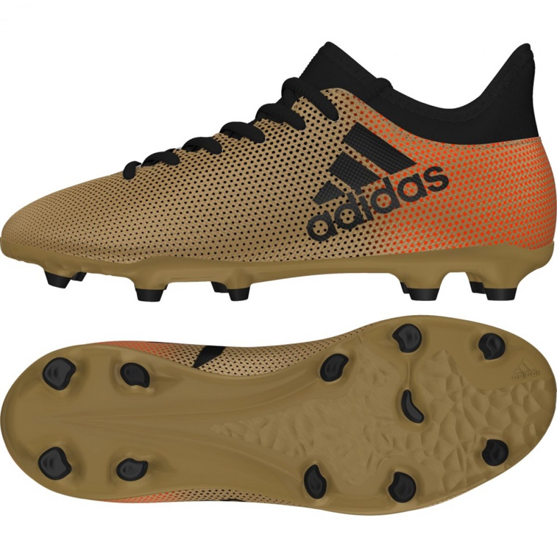 Adidas X 17.3 Fg Jr CP8990 fotbollsskor vitt guld gyllene