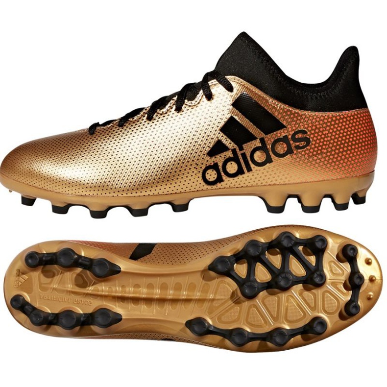 Adidas X 17.3 Ag M CP9233 fotbollsskor mångfärgad gyllene