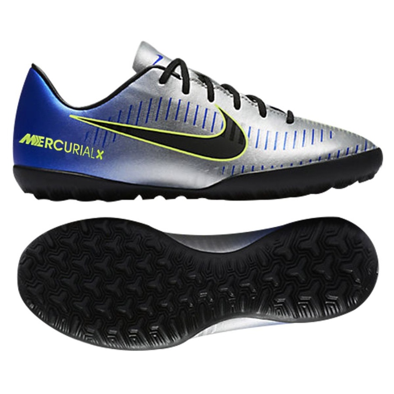 Nike MercurialX Victory Vi Neymar Tf Jr 921494-407 fotbollsskor mångfärgad blå