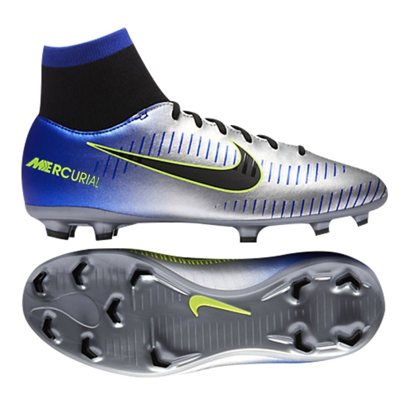 Nike Mercurial Victory Vi Df Neymar Fg Jr 921486-407 fotbollsskor mångfärgad silver-