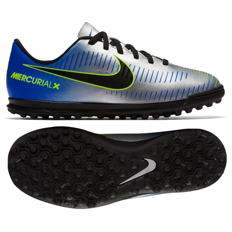 Nike MercurialX Vortex Iii Neymar Tf Jr 921497-407 fotbollsskor mångfärgad blå