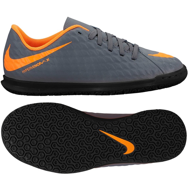 Inomhusskor Nike Hypervenom PhantomX 3 Club Ic Jr AH7296-081 mångfärgad grå