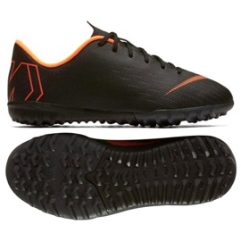 Nike Mercurial VaporX 12 Academy Gs Tf Jr AH7342-081 fotbollsskor svart svart