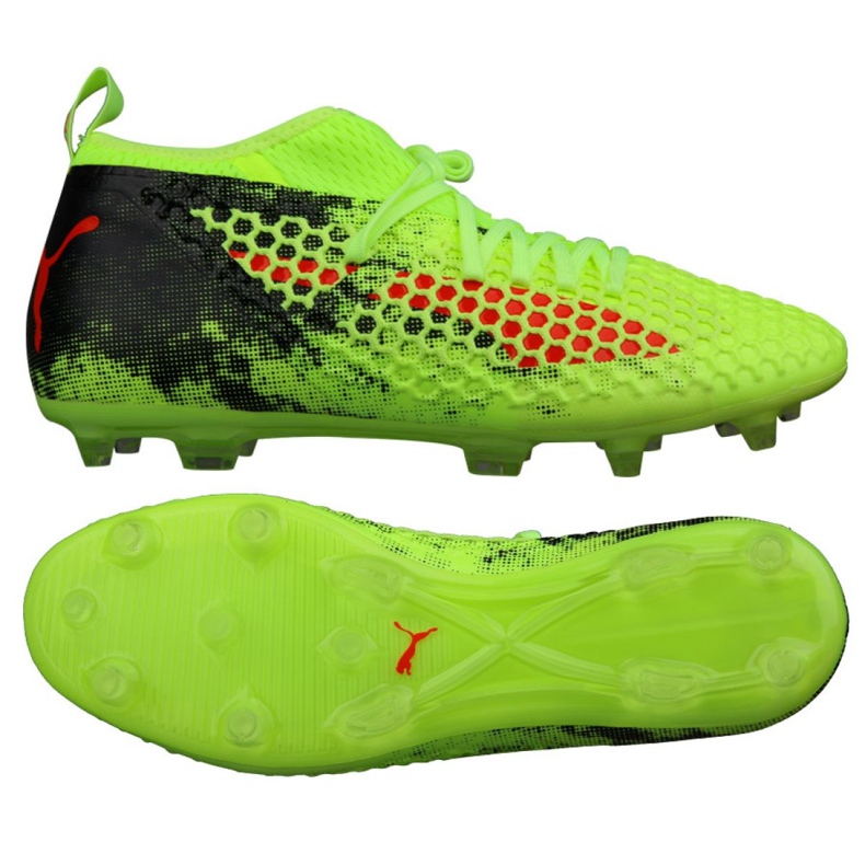 Puma Future 18.2 Netfit Fg Ag Fizzy M 104321 01 fotbollsskor grön grön