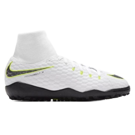 Nike Hypervenom PhantomX 3 Academy Df Tf Jr AH7293-107 fotbollsskor vit vit