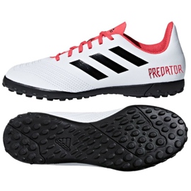 Adidas Predator Tango 18.4 Tf Jr CP9096 fotbollsskor vit vit