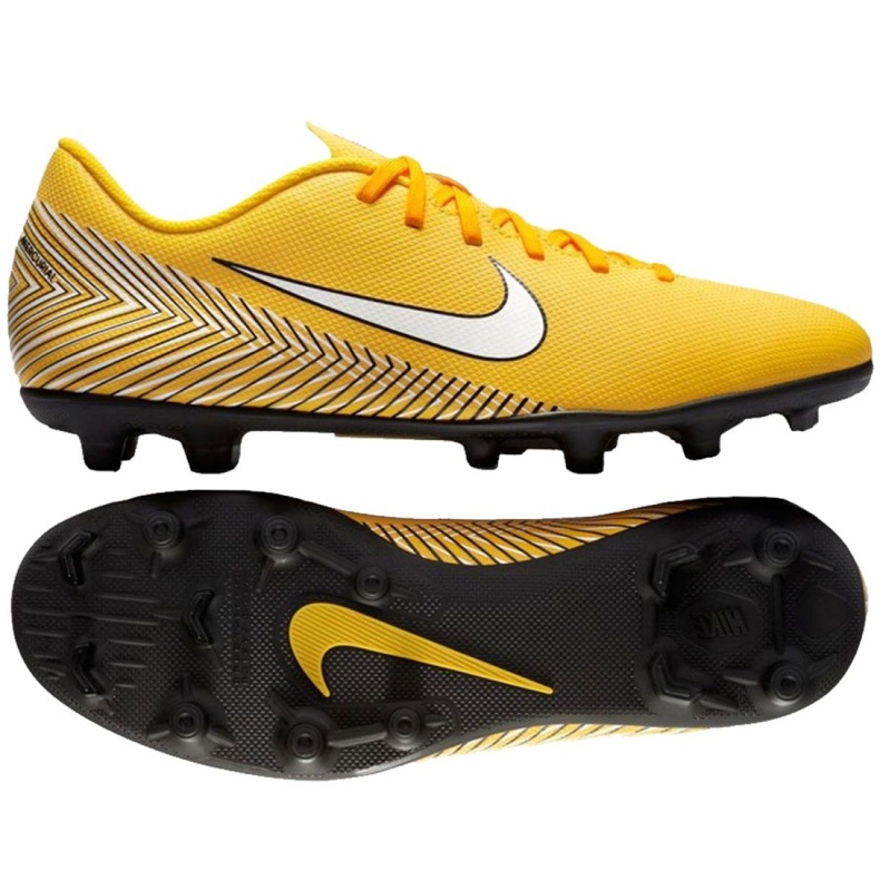 Nike Mercurial Vapor 12 Club Neymar Mg M AO3129-710 fotbollsskor mångfärgad gul