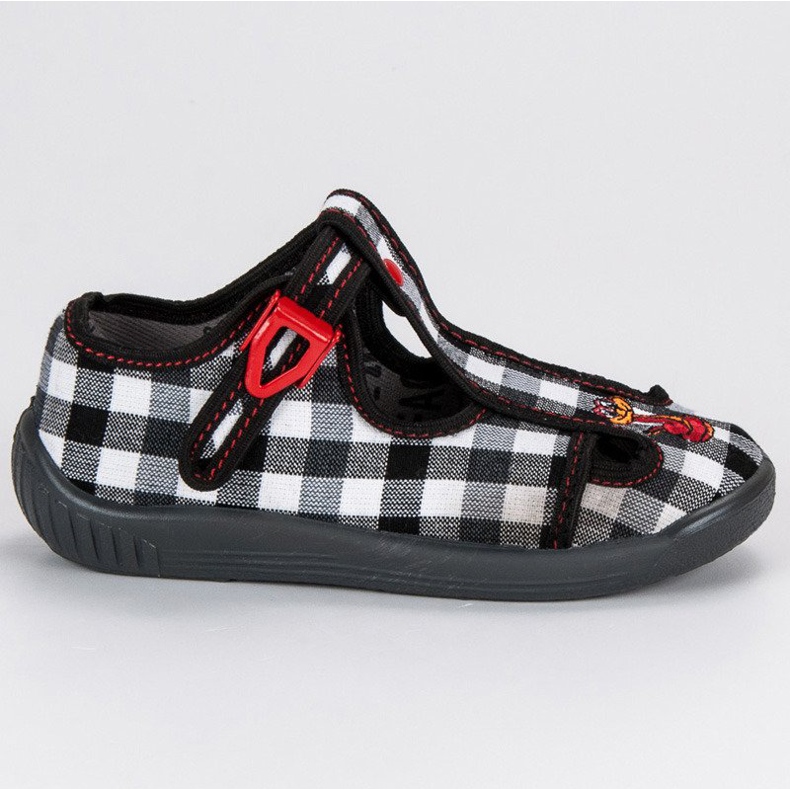Raweks Boys Plaid Tofflor svart