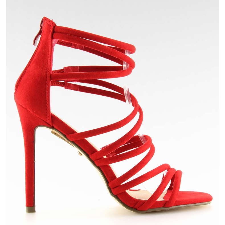 Röda sandaler på hög klack LE039 Röd
