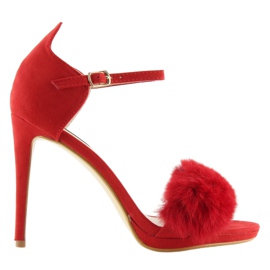 Röda sandaler på hög klack L6120 Röd