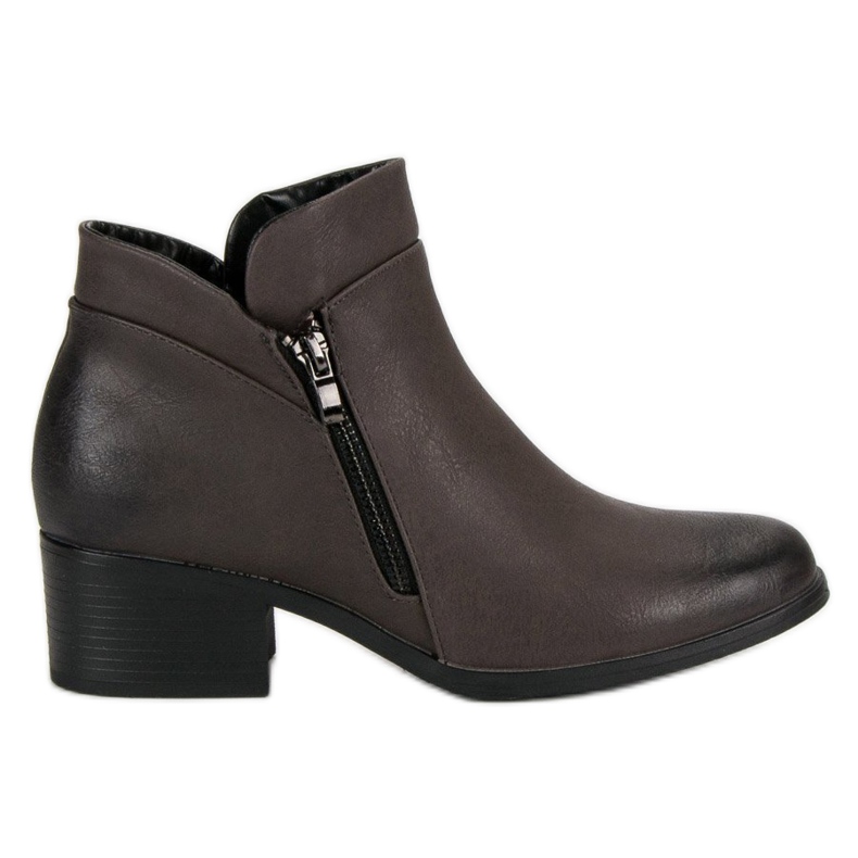 Vinceza Gråa stövlar med dragkedja svart