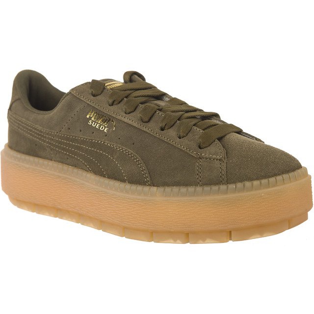 Puma Suede Platform Trace Olive Night grön