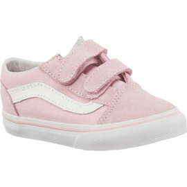 Vans Td Old Skool V Suede Canvas Q7K Kalk Pink True White vit rosa