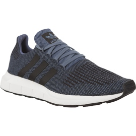 Adidas Swift Run 120 Raw Steel Core Black Footwear Vit svart marinblå