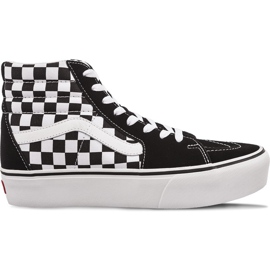 Vans Sk8 Hej plattform 2 Qxh Checkerboard True White vit svart