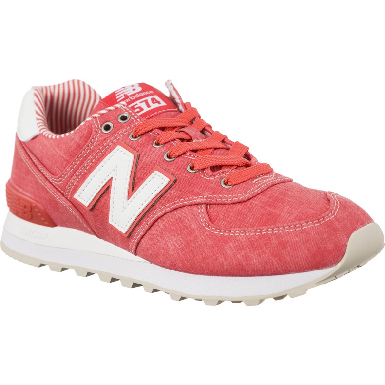 New Balance Wl574che kryddad korall med vit röd