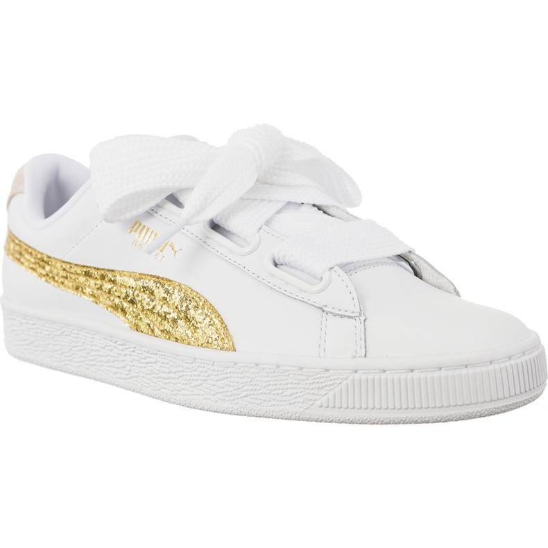 Puma Basket Heart Glitter Wn 801 vit gul