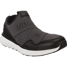 Armani Jeans Man Woven Sneaker 9350607a406 svart grå