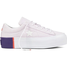 Converse 559902 En stjärna Barely Grape Rush Coral White vit purpur rosa